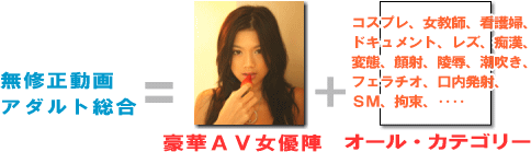 無修正動画アダルト総合＝豪華ＡＶ女優陣＋オールカテゴリー